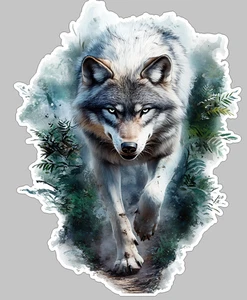 Majestic Wolf Howling Wolf Self Adhesive Sticker
