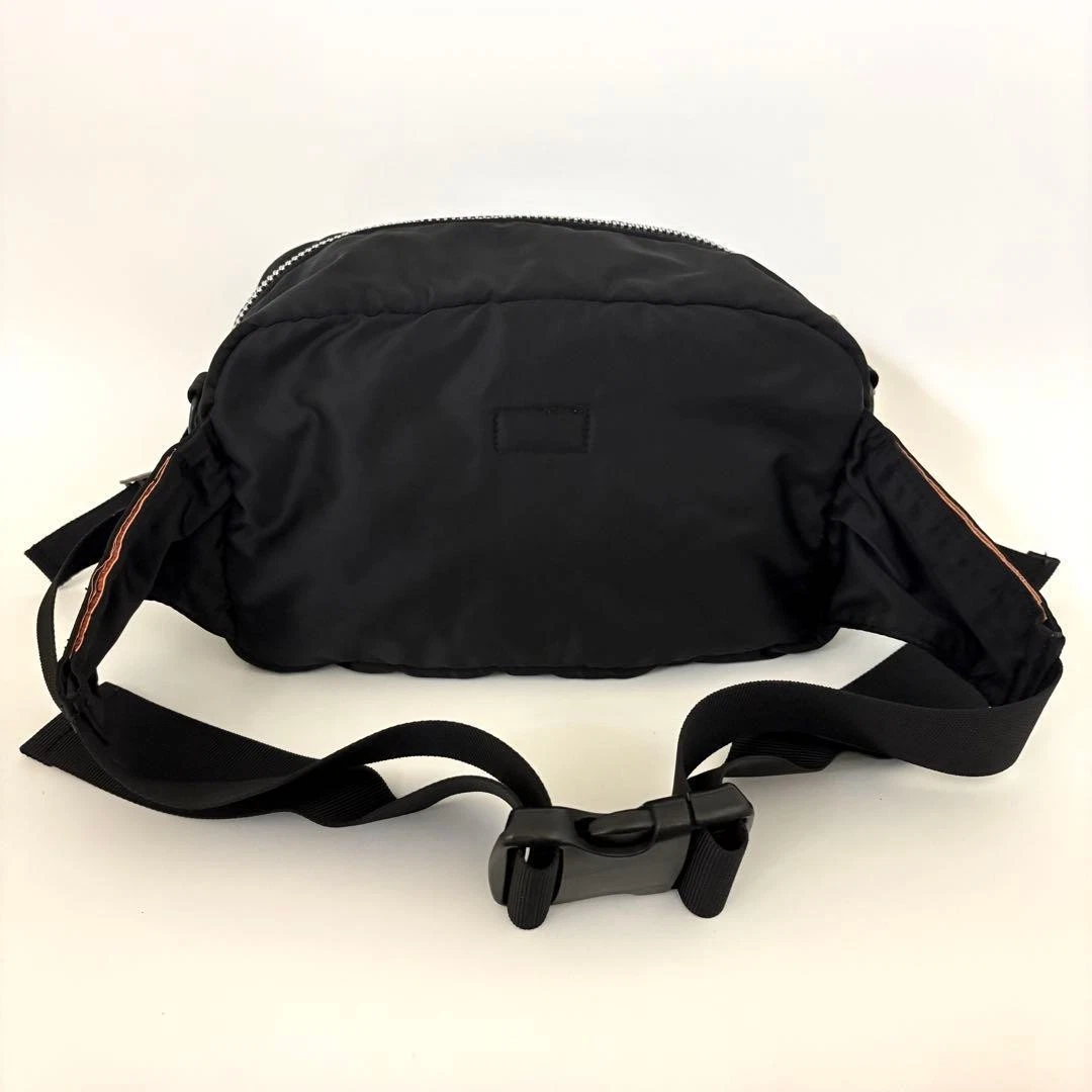 PORTER Yoshida TANKER Gürteltasche Body Bag Schwarz Nylon Orange Futter Made in Japan