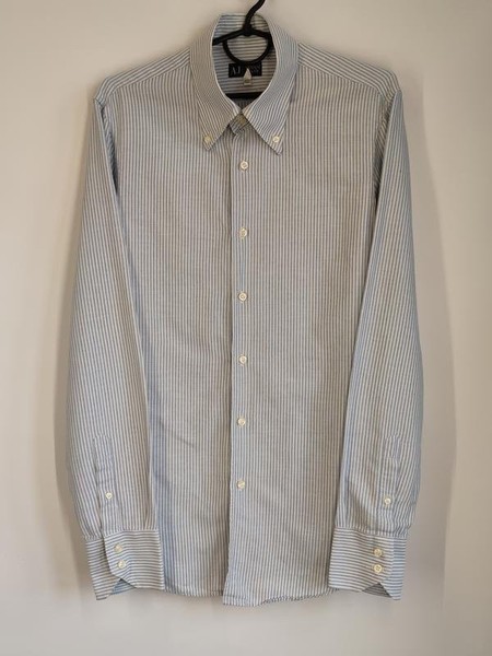 Men Armani Jeans Shirt White Cotton 40 /L / 48 #8BWF