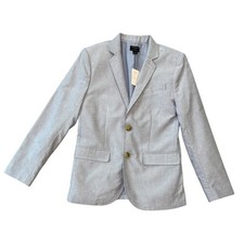 Crewcuts by J. Crew Thompson Boys Light Blue Herringbone Blazer Size 12 NWT