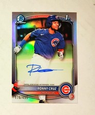 Ronny Cruz 2025 1st Bowman Chrome AUTO REFRACTOR 176/499 Nationals Raw RC Y6