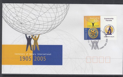 2005 50¢ Centenary of Rotary SG 2517 set of 9 tab pairs on 9 exhibition covers. - Picture 8 of 10