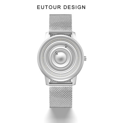 EUTOUR E041A Magnetische Kugel Quarzuhr Herrenuhr Luxus Edelstahl Armbanduhr