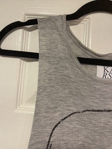 Zoe Karssen Keep Paris Burning Skull Tank Top Grey Size XXS - Picture 5 of 9