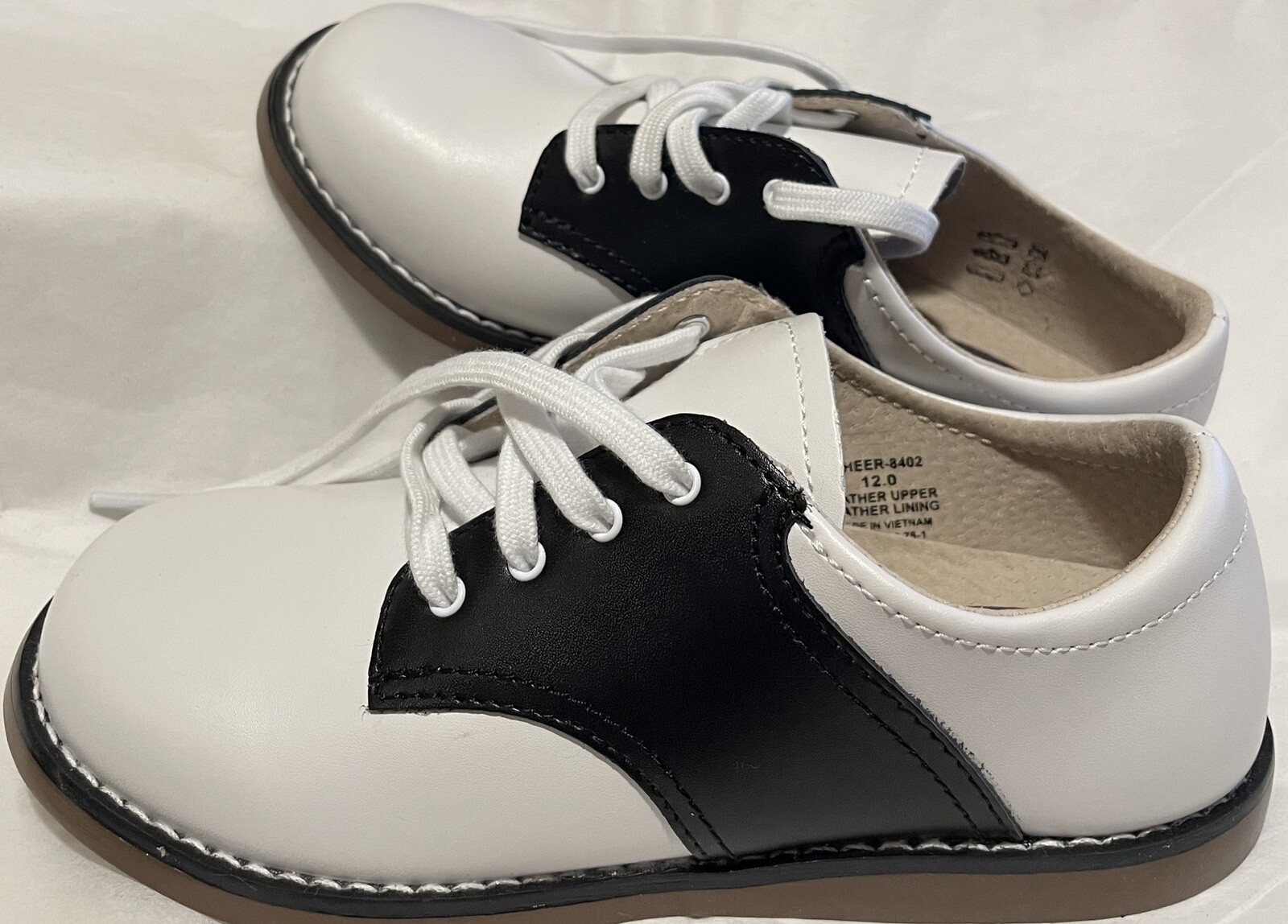 SAOLA Scarpe Oxford da sella Footmates per ragazze taglia 12 cheer bianche nere medi e solette larghe