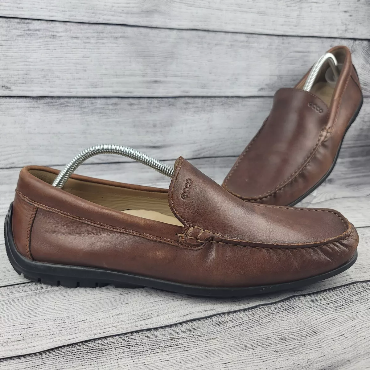 ECCO Classic Moc Leather Brown 11 45 EU Men Driving Moccasin
