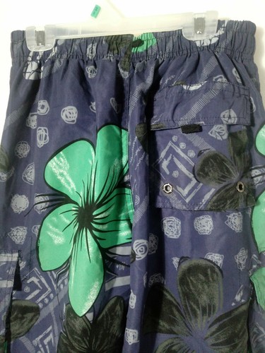 Exist Miami Men's medium Shorts Surf Board Swimming Trunk Blue Cargo 3 pockets - Picture 8 of 12