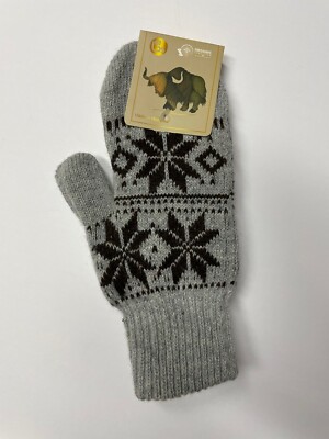 Women s Yak Wool Blend Mittens Grey Brown Size S-M Mongolia Organic Certified