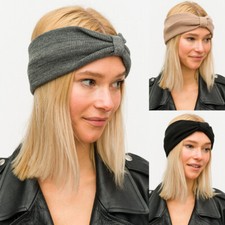 ScarvesMe Women Basic Soft Solid Color Knit Bow Stretch Headband Headwrap