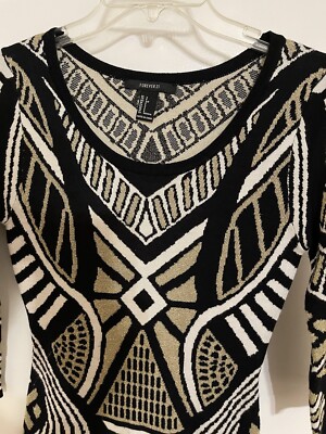 forever 21 -Gold/Black/White Dress size S | eBay