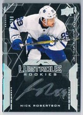 2020-21 BLACK LUSTROUS ROOKIES NICK ROBERTSON AUTO 132/299 TORONTO MAPLE LEAFS