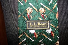 Vintage L L Bean Tie Fishing Reel Lures Silk Freeport Maine Made in USA 57 inch