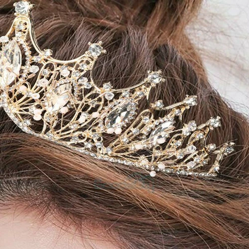 Coronas Tiaras Cristal Perla Novia Boda Corona para Mujer Princesa Tiara - Imagen 48 de 76