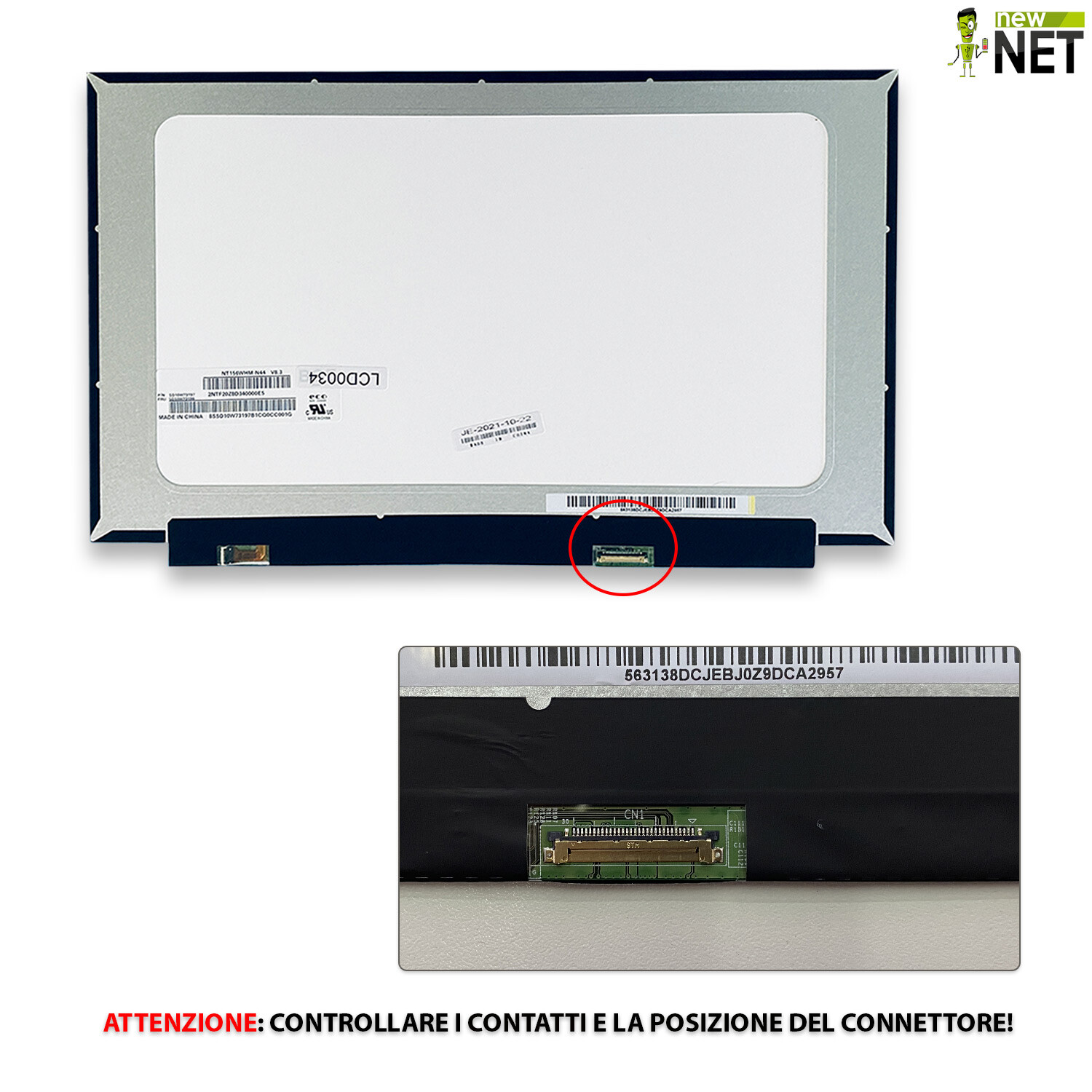 HSD160PHW1 16" WXGA Schermo LED Per Laptop Nuovo - Foto 7