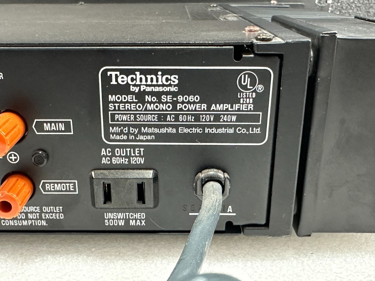 M7408 Technics SE-9060 60A ステレオパワーアンプ Technics Power Amplifier Se-9060 60A Operation Item MISSING COUPLE