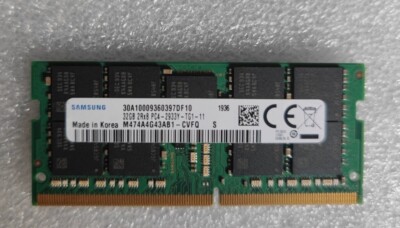 Samsung 32GB Laptop ECC SODIMM RAM DDR4 3200 2933 2666 260p PC4