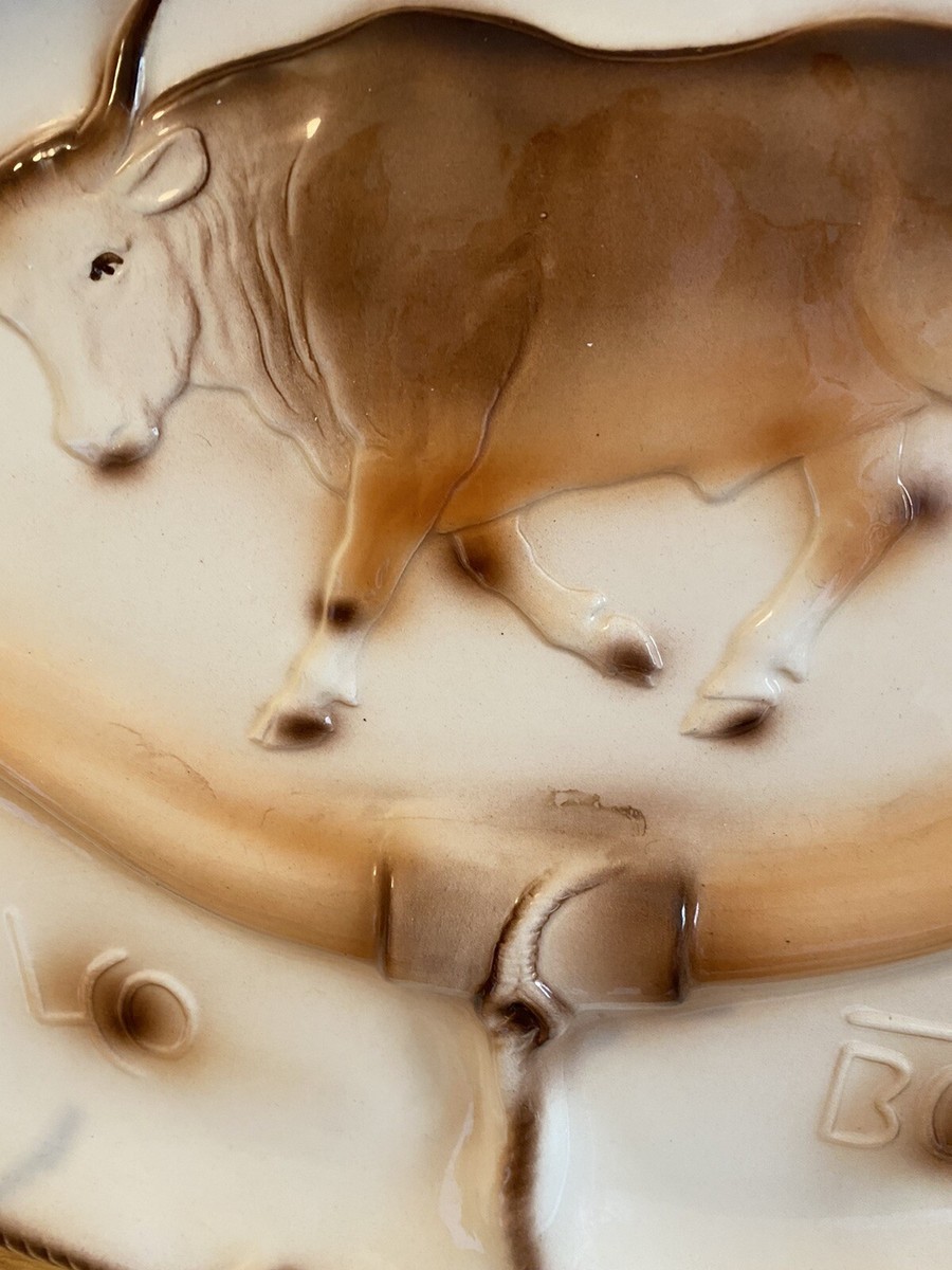 1959 Lane & Co. Van Nuys California Pottery Platter T-39 Longhorn