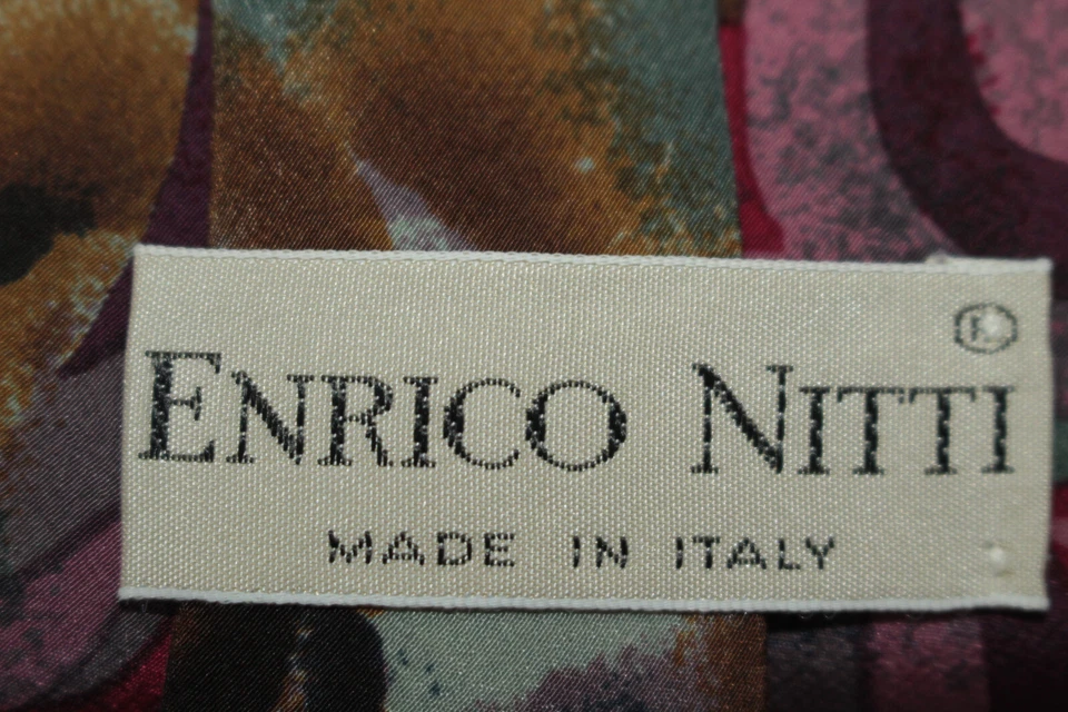 Corbata de seda ENRICO NITTI hecha en Italia F62385 Foto 4 de 4