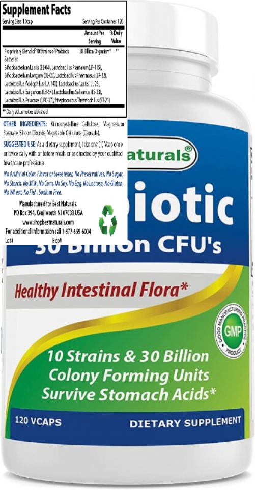 Best Naturals Vitamin A 25000 IU & Probiotic 10 Strains & 30 Billion CFU - View #2