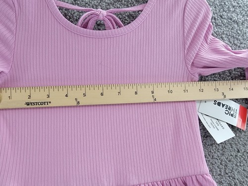 Epic Threads Ribbed-Knit Tiered Ruffle Dress Little Girls' 6 Sweet Wisteria L/S - Picture 6 of 16