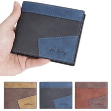 Leather Mens Bifold Wallet Slim Minimalist Front Pocket - Stylish with ID Window