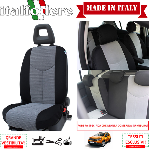 WACDXST Ensemble De Housses Siège Auto, Pour Dacia Duster Jogger Logan Logan Stepway Sandero Sandero Stepway Antidérapants Imperméable Et Respirant Quatre Saisons Protection Couvre
