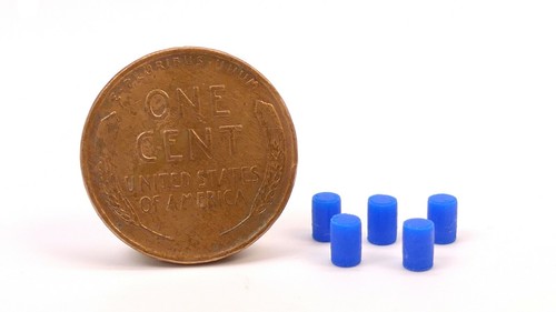 USA Made Z Scale Plastic Blue Water Drum - Blue 5-pack 2200766 - Picture 2 of 3