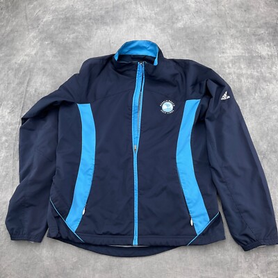 Adidas Jacket Men Small Blue Zip Clima Proof PEBBLE BEACH GOLF LINKS Casual 