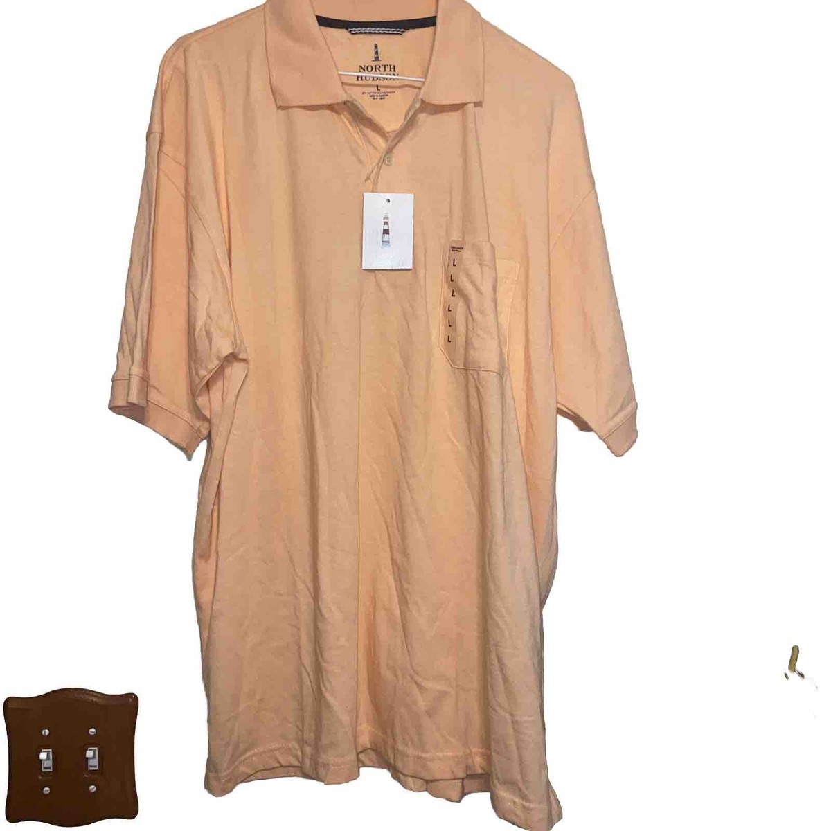 north hudson Golf Shirt men's peach Large nwt tags golf shirt | eBay