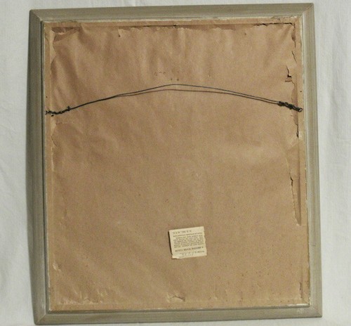 MCM VTG HIBISCUS FLOWER AIRBRUSH PAINTING by ROBERTS in BEAUTIFUL CARVED FRAME - Picture 7 of 8