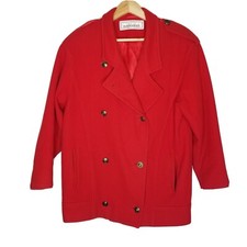 Vtg Authentic Macintosh Wool Double Breasted Coat Size 8 Made In Usa