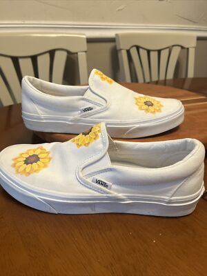 Embroidered Yellow Vans Flower Vans Old Skool Stackform Floral