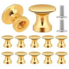 12 Pcs Small Cabinet Knobs Mini Drawer Pulls Knobs Jewelry Box Knobs 1/2 Gold