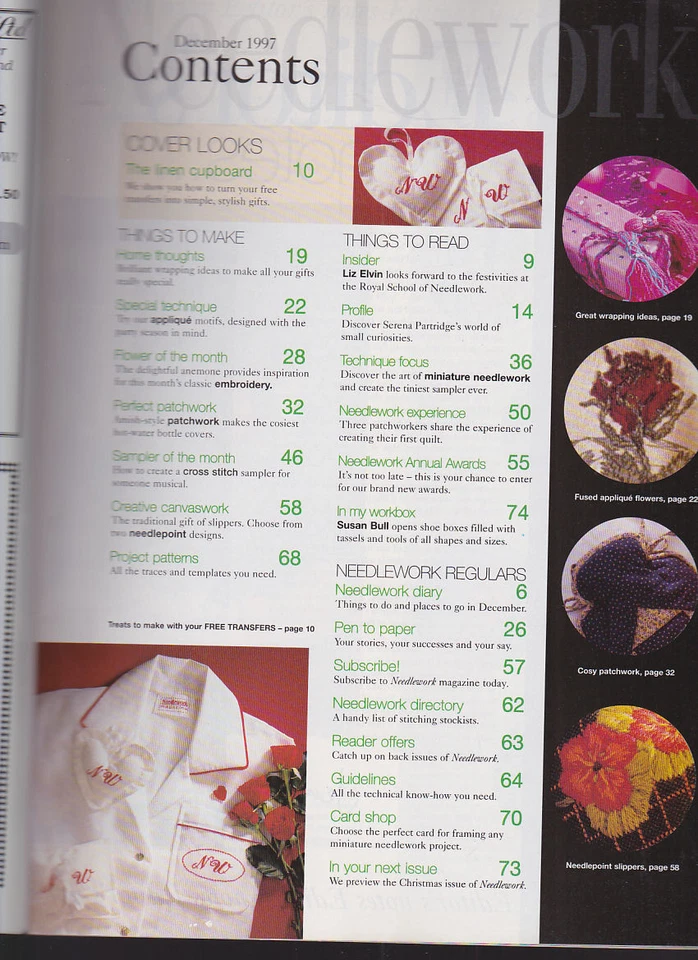 Needlework Magazine December 1997 Needlework Embroidery Amish Patchwork 50 ideas - Image 2 of 4