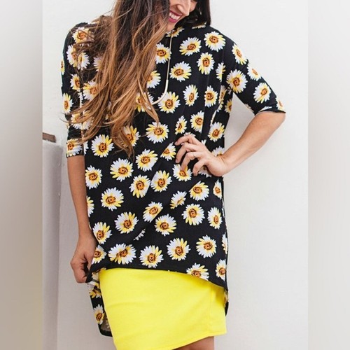 LuLaRoe Irma Neu mit Etikett L Gold Pink Marineblau Druck Hi Niedrig bequem dehnbar bequemer bequemer Stoff - Bild 13 von 16