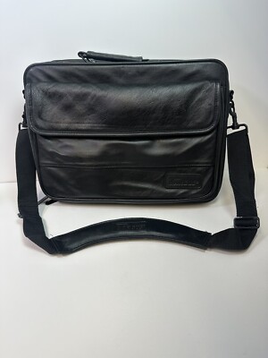 Targus Vintage Leather Black Business Travel Case Laptop Multi-Use New Padded