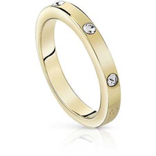 Anello Donna GUESS UBR84027 Acciaio Gold Dorato Fedina Swarovski Pietre 5 Misure