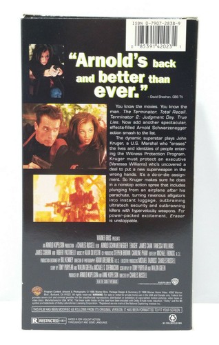 Eraser (VHS, 1996) Arnold Schwarzenegger James Caan Vanessa Williams TESTED - Foto 2 di 8