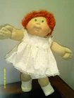Cabbage Patch Kid Girl Doll 1978-82 Orange Hair Green Eyes 2 Bottom Teeth Dimple