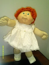 Cabbage Patch Kid Girl Doll 1978-82 Orange Hair Green Eyes 2 Bottom Teeth Dimple