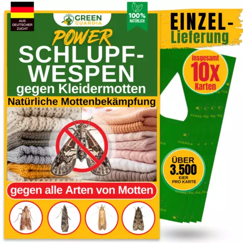 Schlupfwespen gegen Kleidermotten 10Karten x1 Lieferung,GREEN GUARDIA,Biologisch
