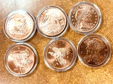 ZOMBUCKS  "Currency of the Apocalypse"  6 different  1 oz Copper Round Coins