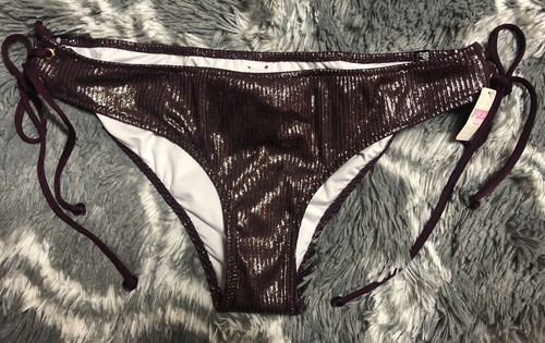 Neu! Victoria's Secret Mini-Cheekster-Bikinihose pink Glitzer Träger Größe L - Bild 1 von 7
