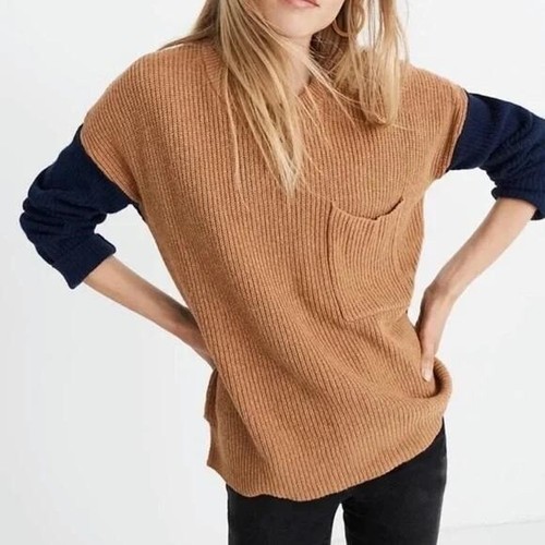Madewell Thompson Pocket Pullover Strickpullover Colorblock Timber Heather Medium
