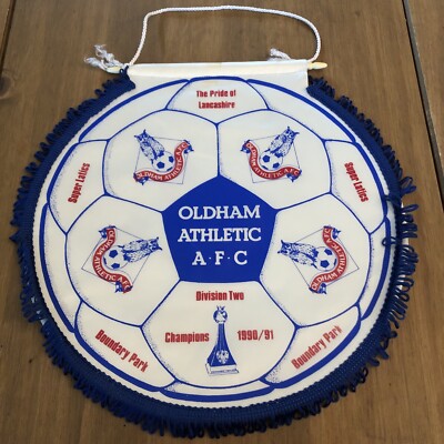oldham athletic AFC Wimpel/Pennant/Fanion       D2 Champions 90/91