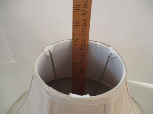 Luxurious Lamp Shade Beige Faux Suede Bell Shaped 10" Tall New - Bild 4 von 14
