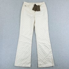 St John Sport Marie Gray Pants Size 2 Beige Cream Textured Bootcut MidRise 26X29