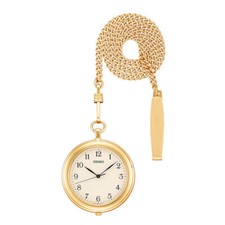 SEIKO Pocket Watch SAPP008 Quartz Stainless Gold Case  Chain Unisex New in Box