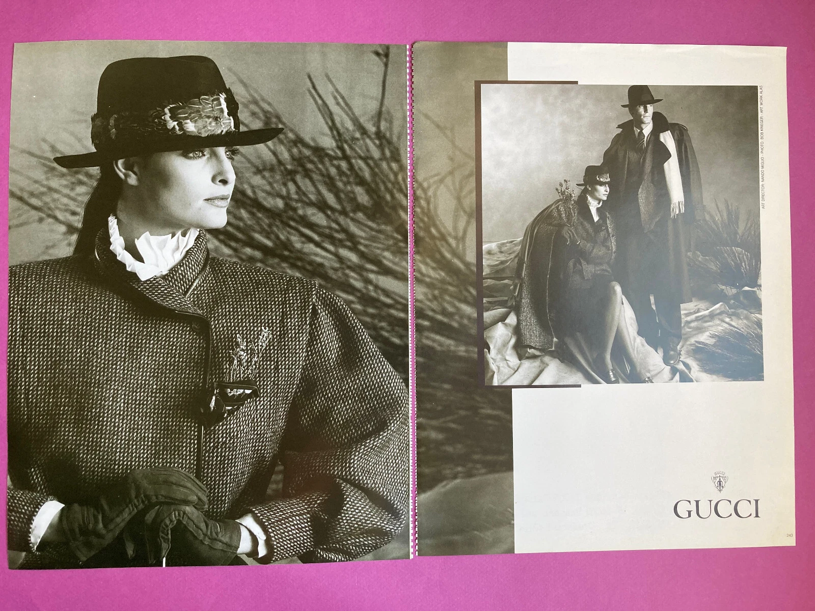 Gucci 1983 publicité vintage mode vêtements automne hiver photographie archive