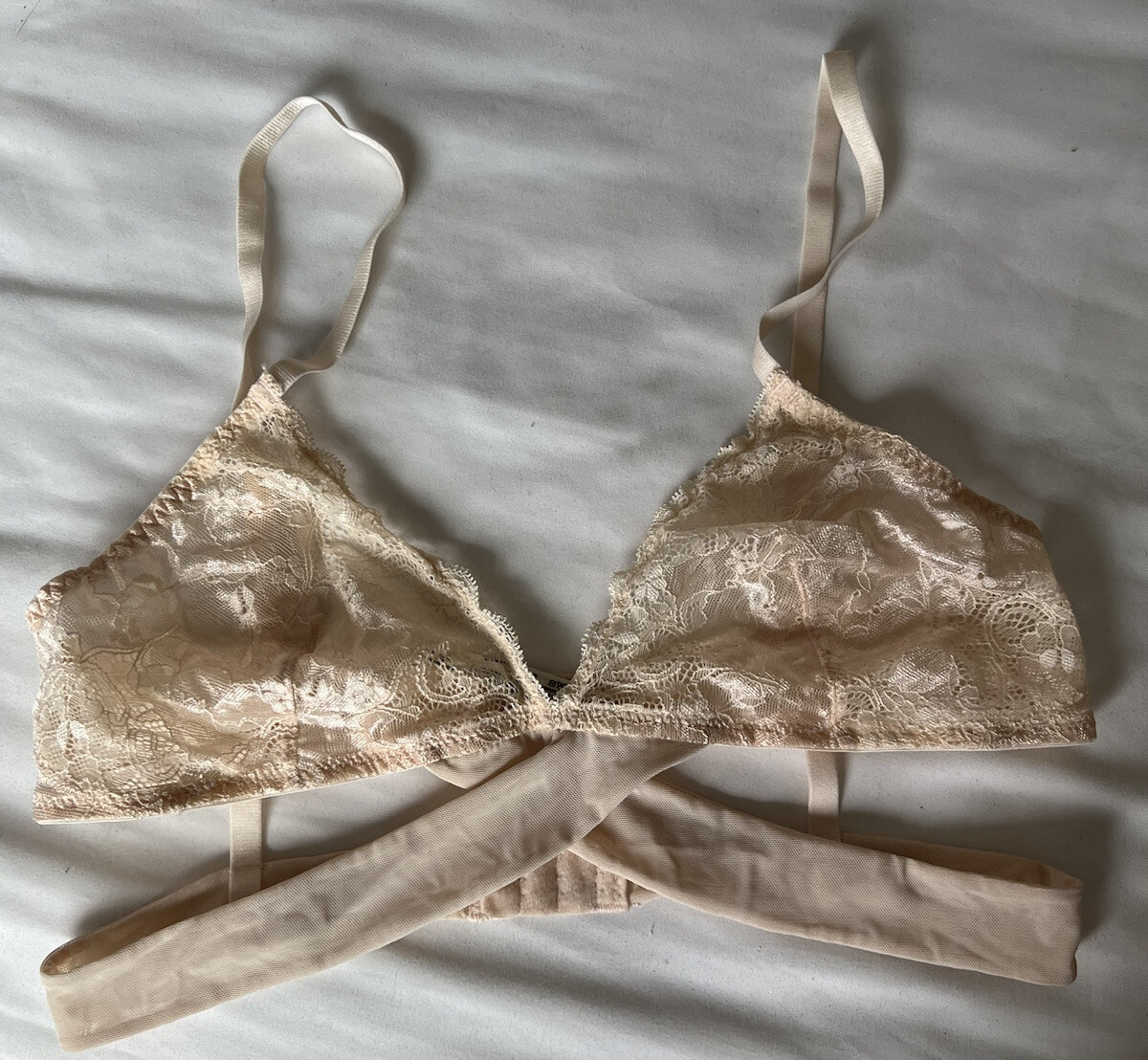 Free People Intimately Bralette Light Pink Women’s Size L-image